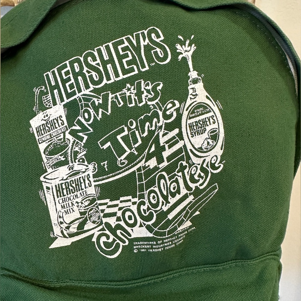 Vintage 1991 Hershey’s Chocolate Backpack Green Graphic 90s Retro - Picture 3 of 7